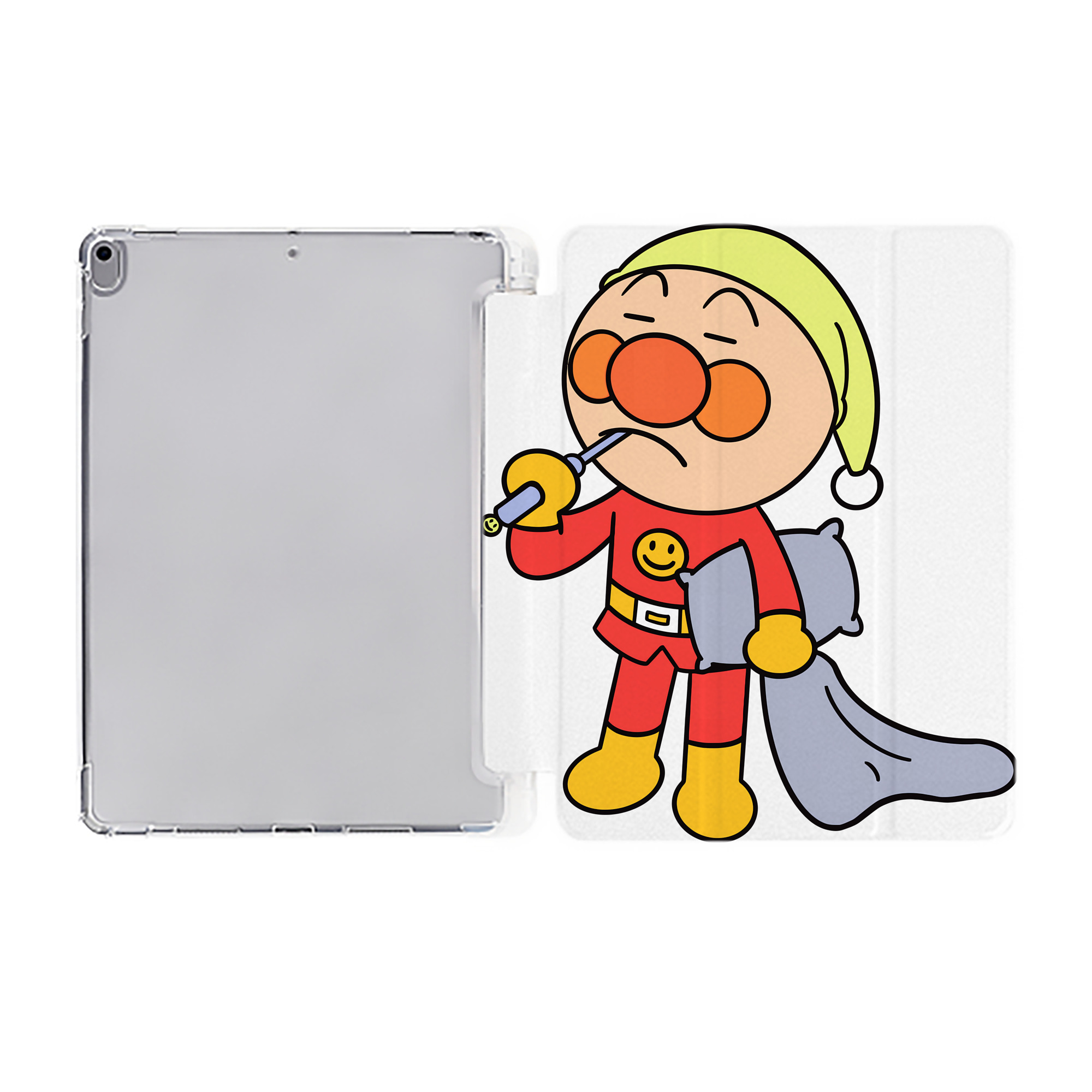（画像用） アンパンマン Anpanman IPad ケース ペン収納付き 三つ折りスタンド PUレザー×シリコン 対応機種9.5/10.5/10.9インチ
